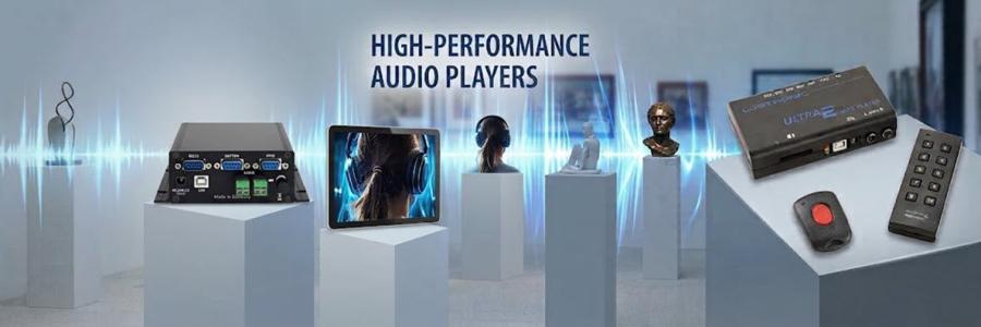 Kompakte MP3-Audioplayer und Zubehörmodule für interaktive Audio- und Museumsstationen`