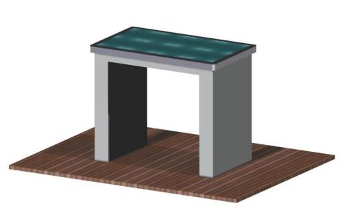 CAD Zeichnung eines interaktifen Tisches CAD Zeichnung eines interaktifen Tisches